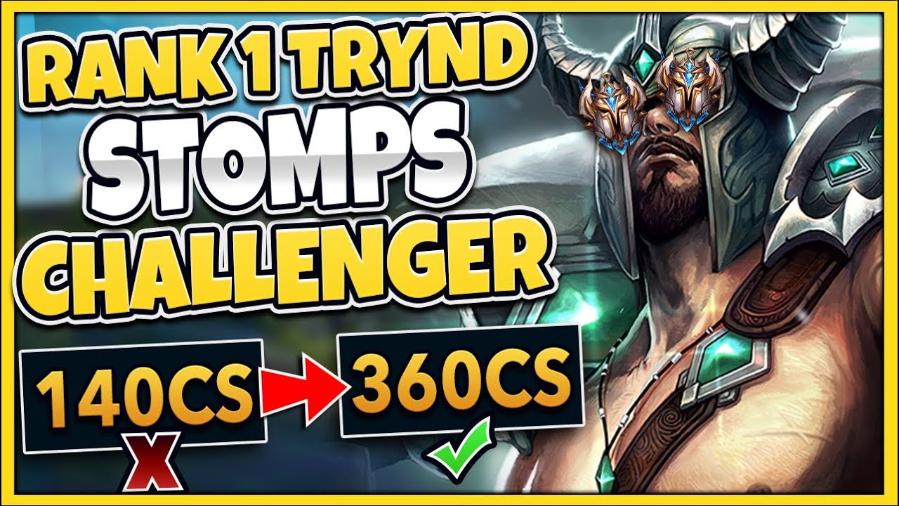 #1 TRYNDAMERE WORLD MURDERS CHALLENGER GAREN (200+ CS LEAD) INSANE ENDING! - League of Legends
