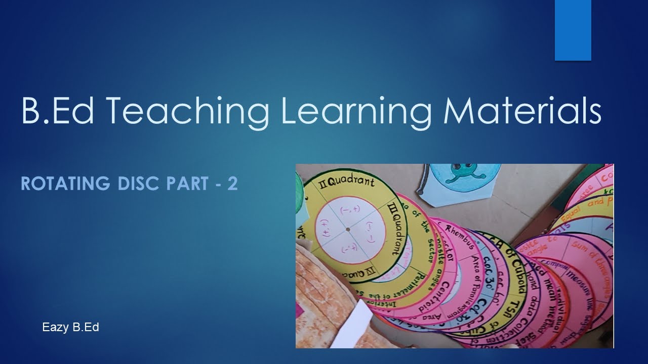 B.Ed Teaching Learning Materials - Rotating Disc Part - 2