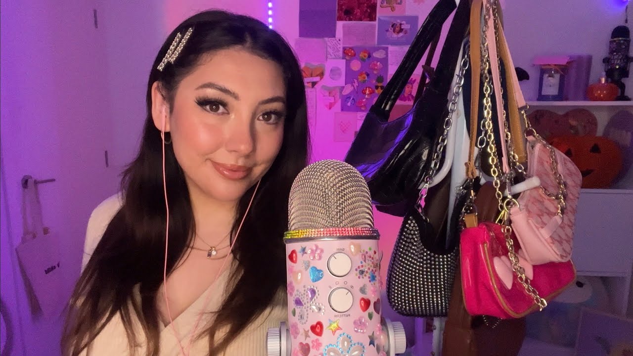 ASMR my purse collection 👛 ~bag tapping, scratching, rambles~ | Whispered