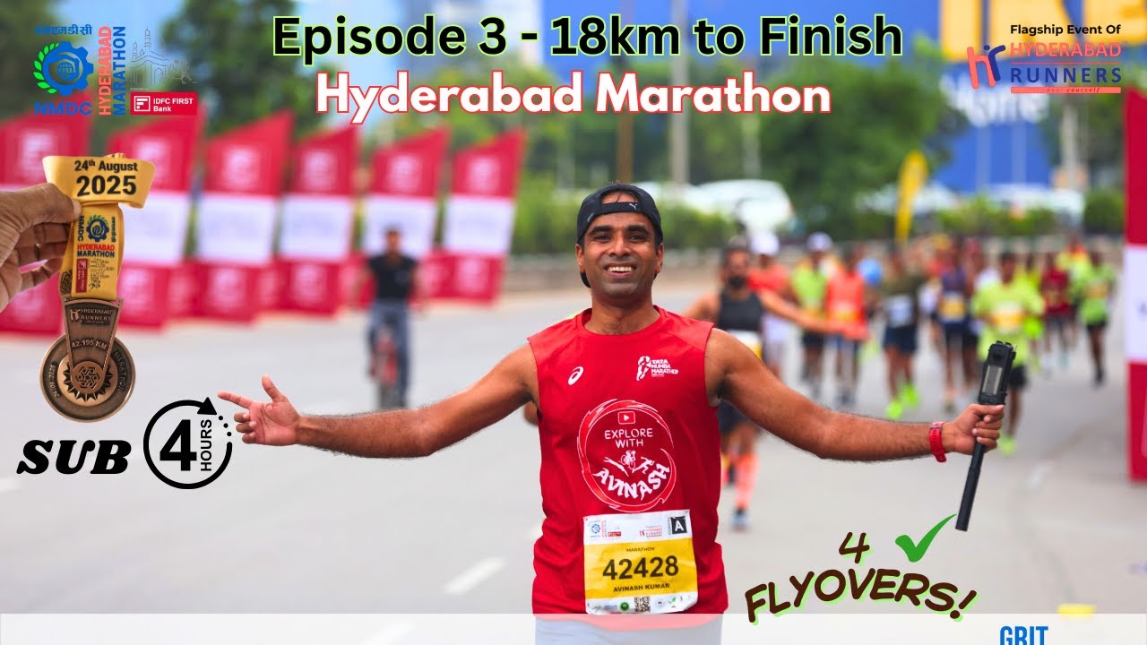 Episode 3 - NMDC Hyderabad Marathon 2025 | Sub 4Hrs Finish | Biggest Marathon Training cleared