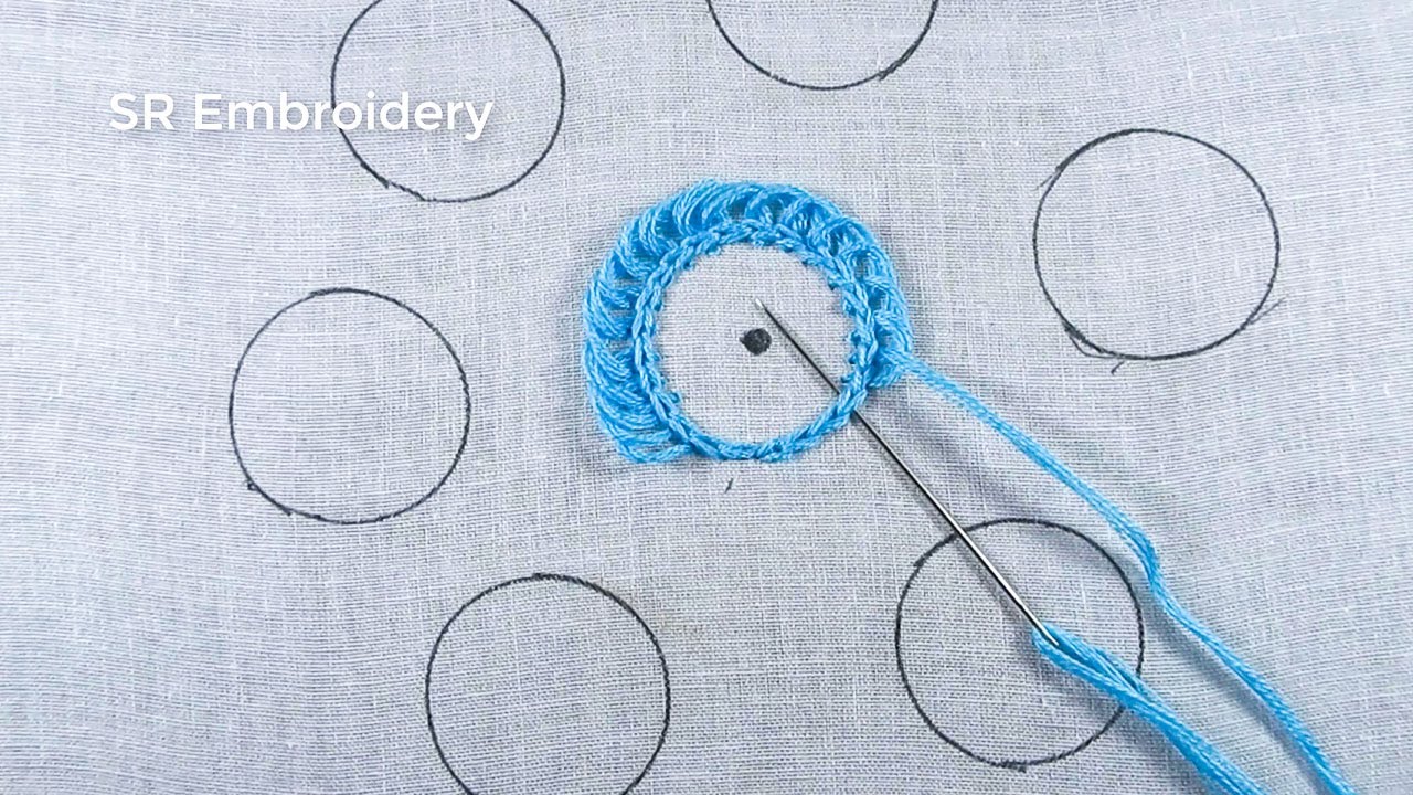Circle Design Stitch, Hand Embroidery All Over Circle Embroidery Stitch For Dresses