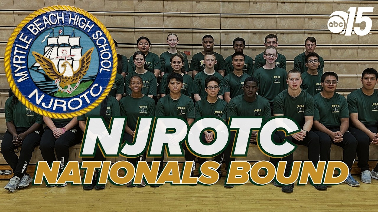 Команда по строевой подготовке JROTC средней школы Миртл-Бич отправилась на национальный чемпионат.