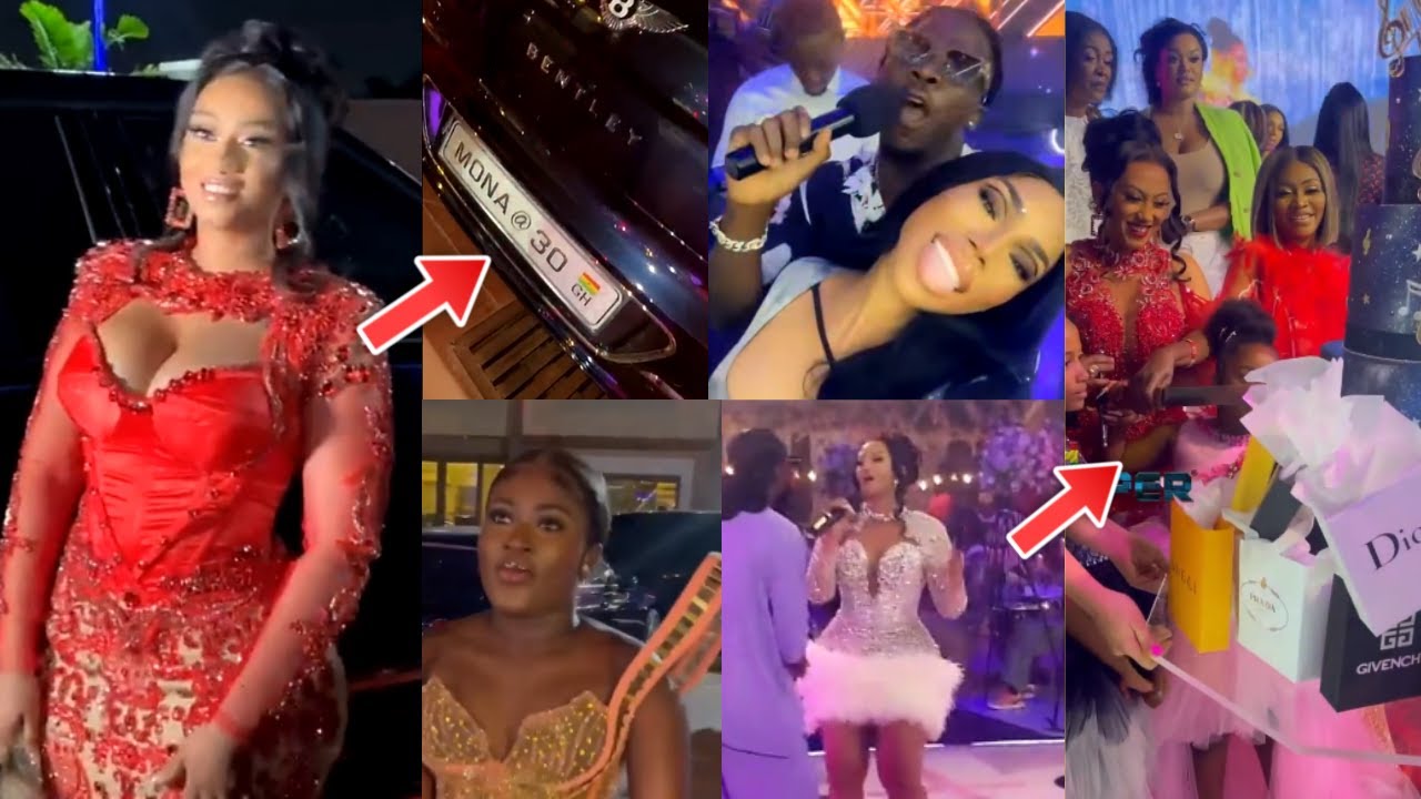 Hajia 4Real Gets Customized Bentley On Her 30th B'Day; Stonebwoy, Fella & Slay Queens At B'Day Party
