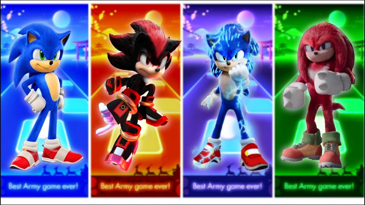 Sonic  🦔 Shadow 🔴 Sonic 🔴 Knuckles - Tiles hop
