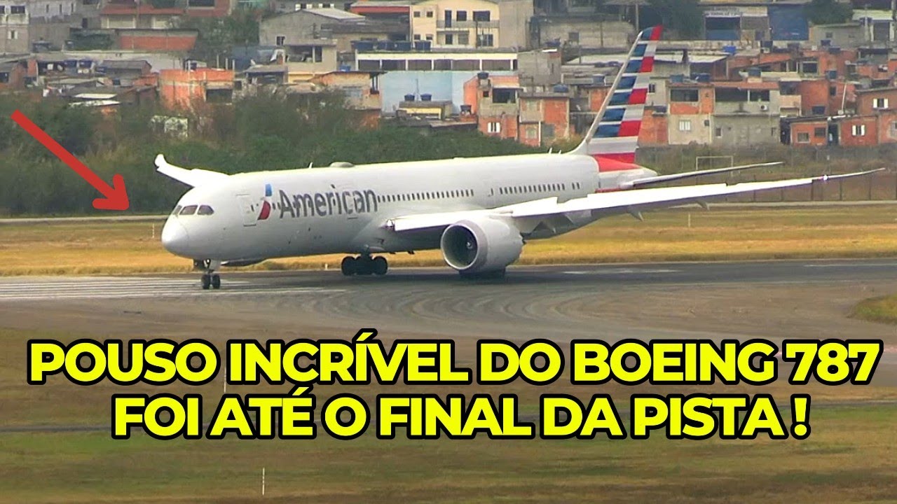 BOEING 787 FAZ POUSO INCRÍVEL NO LIMITE DA PISTA EM DOMINGO MOVIMENTADO EM GUARULHOS