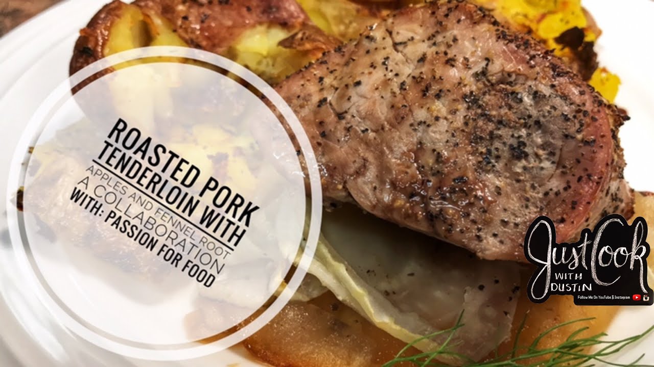Roasted Pork Tenderloin With Apple and Fennel / #pork
