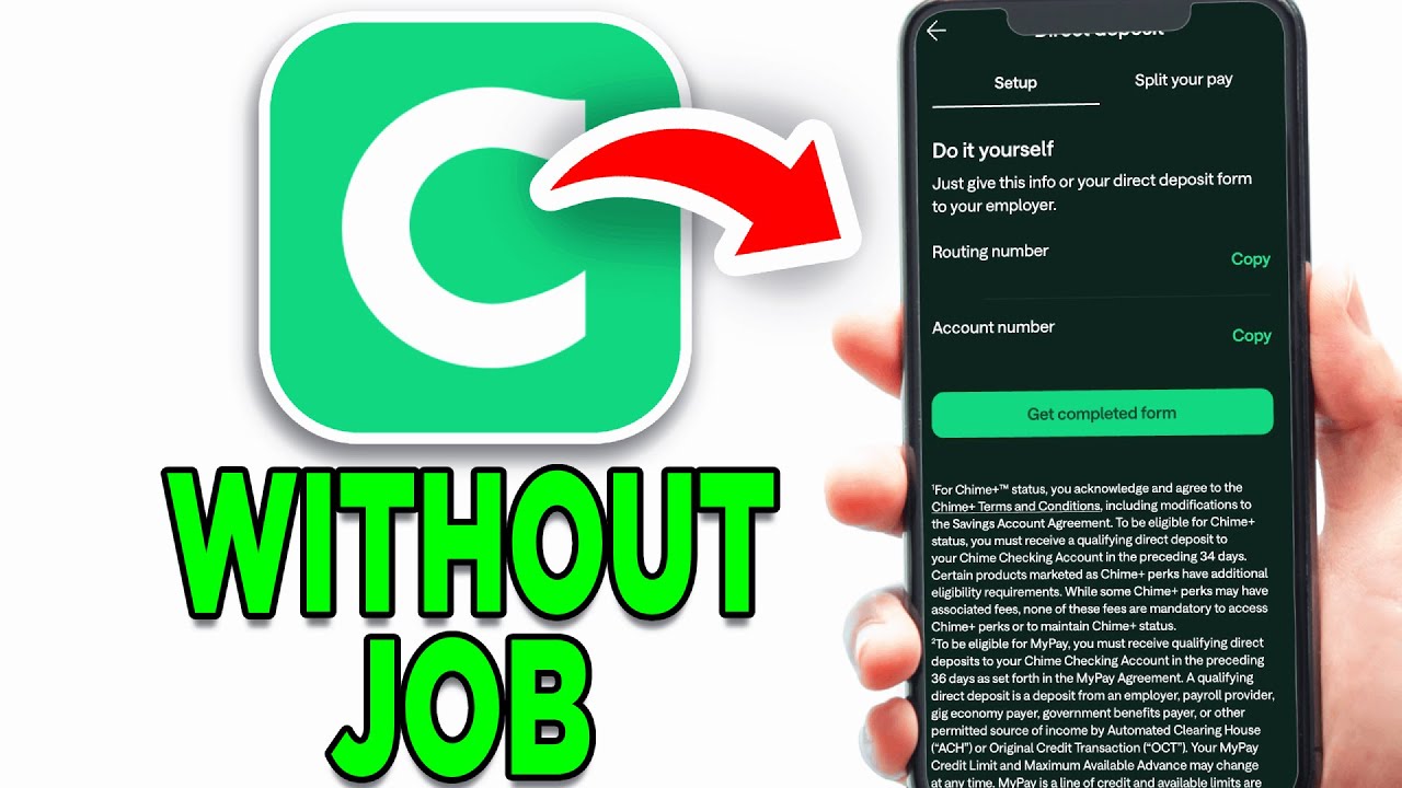 How To Set Up Direct Deposit On Chime Without a Job! - Tutorial