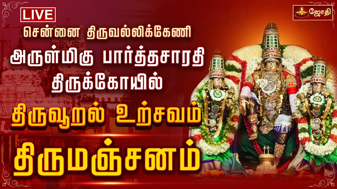 🔴LIVE: சென்னை திருவல்லிக்கேணி அருள்மிகு பார்த்தசாரதி திருக்கோயில் திருவூறல் உற்சவம் திருமஞ்சனம்