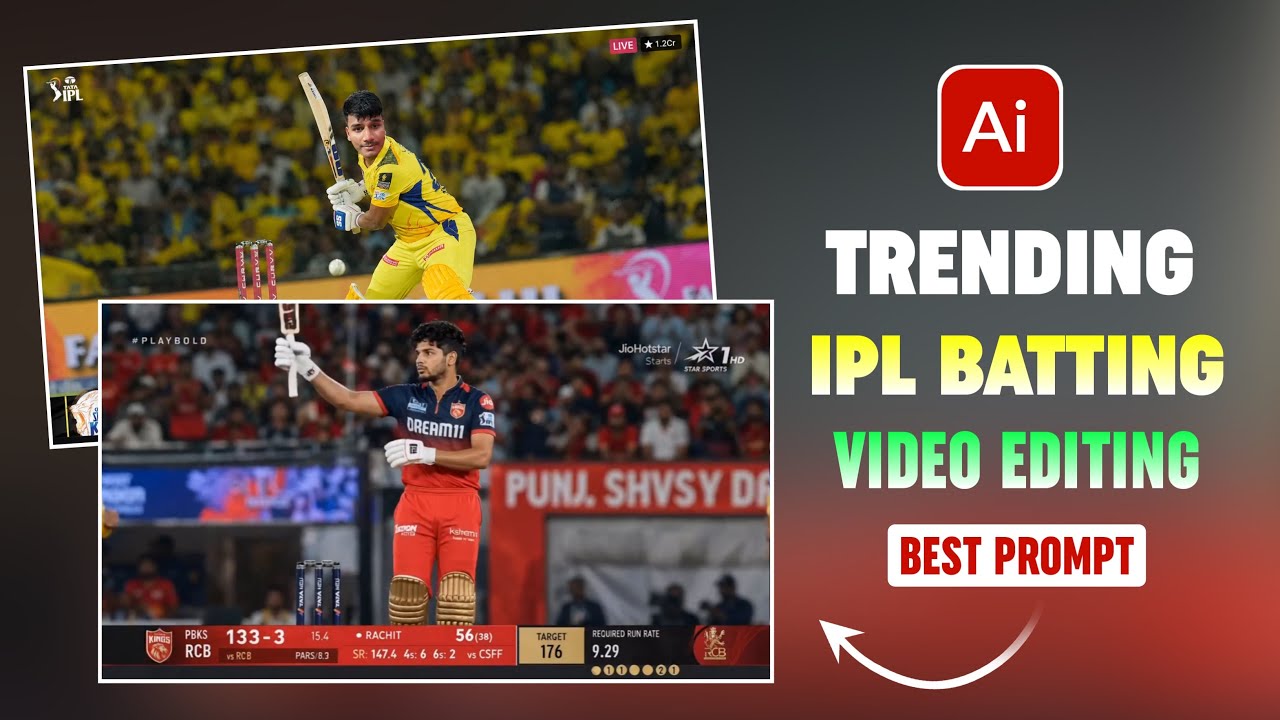 Trending Ai IPL Batting Video Editing | Ai IPL Batting Video Kaise Banaye | Ai Cricket Video Editing