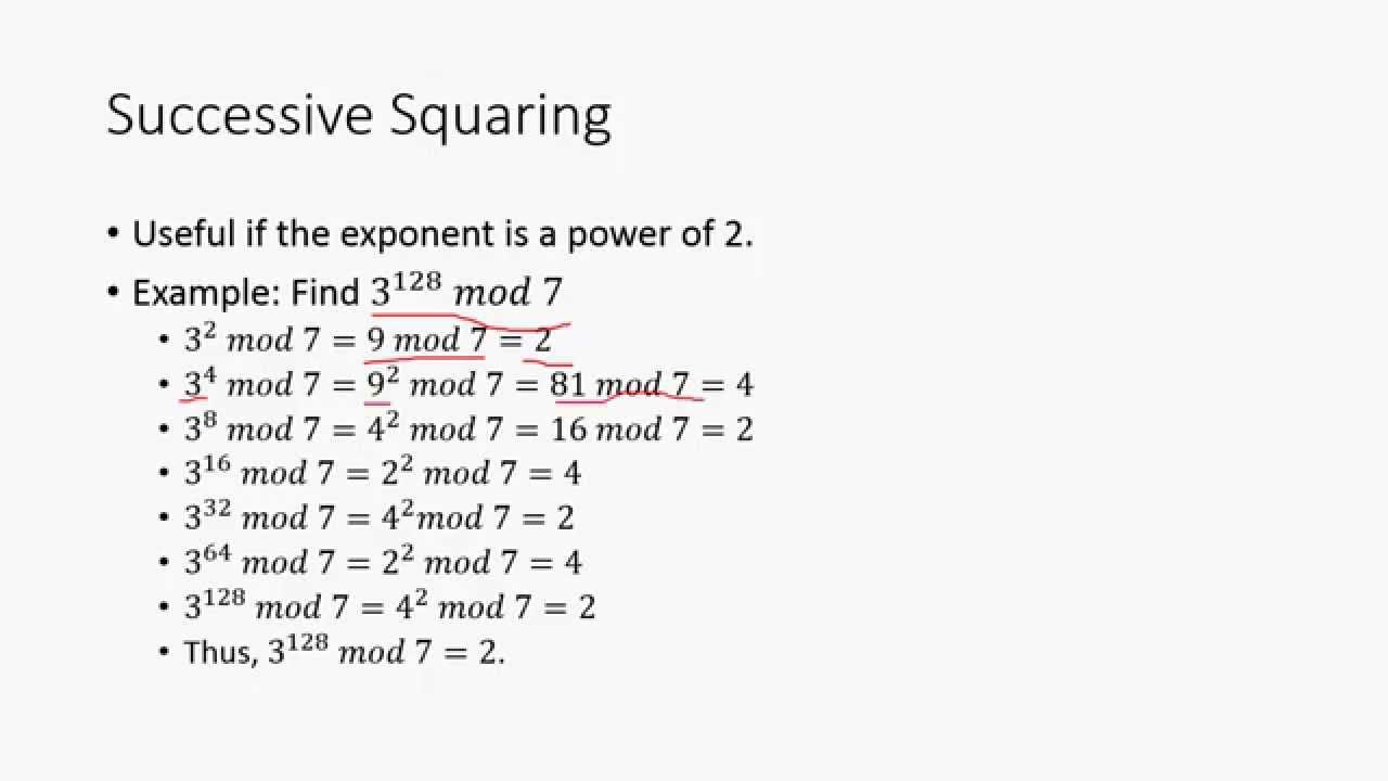 Modular Exponentiation - Discrete Math Structures Lesson 8