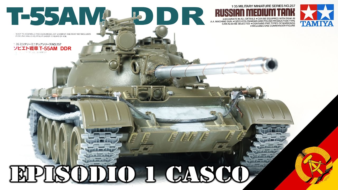 T55AM Tamiya del NVA Montaje del casco 1/35 T-55