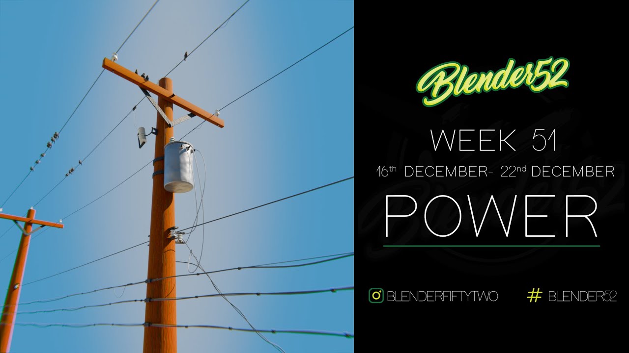 Modelling a US utility pole (Blender) - #Blender52 Week 51: Power