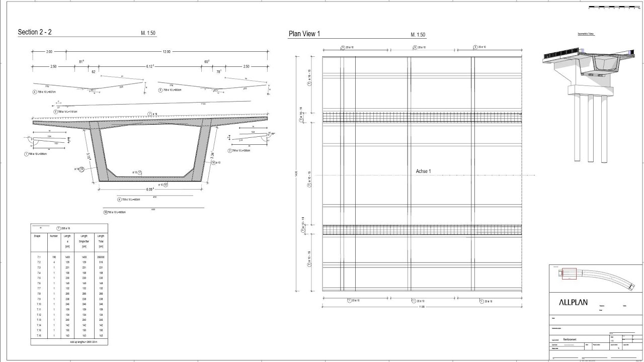 Tavole delle armature - Armatura semplice nelle strutture curve