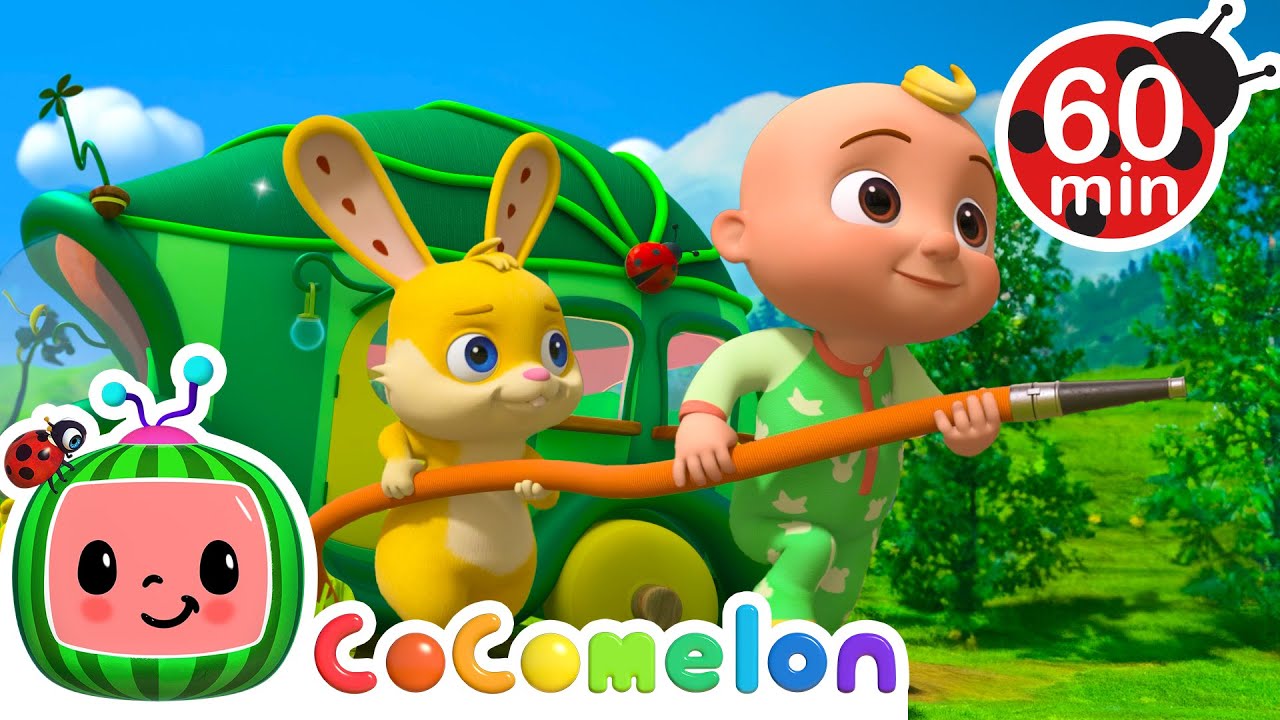 Scrub Scrub The Bus! 🚌 | CoComelon Animal Time | Community Corner 🌸| Kids Sing and Play