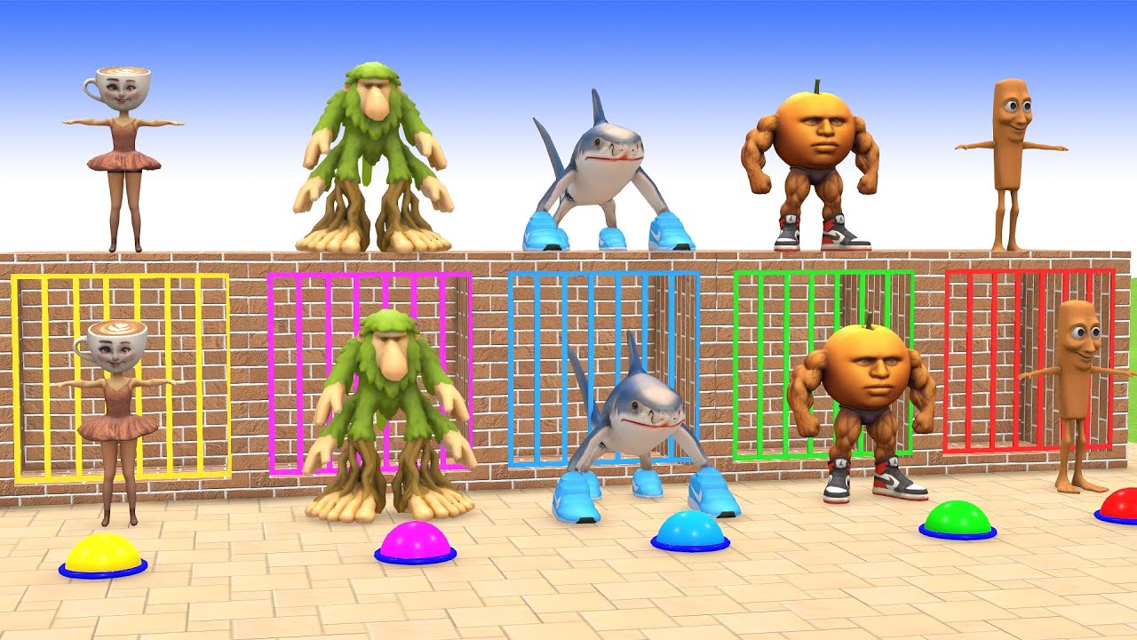 Long Slide Game With Cow Elephant Gorilla Hippopotamus Tiger 3d Animal Game Funny 3d Animals