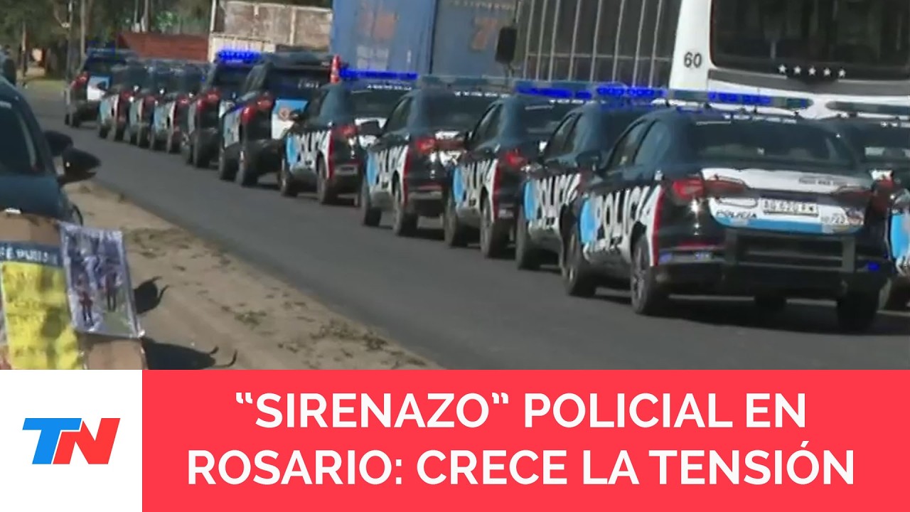 PROTESTA POLICIAL EN ROSARIO: patrulleros rodean el destacamento central y hacen un “sirenazo”