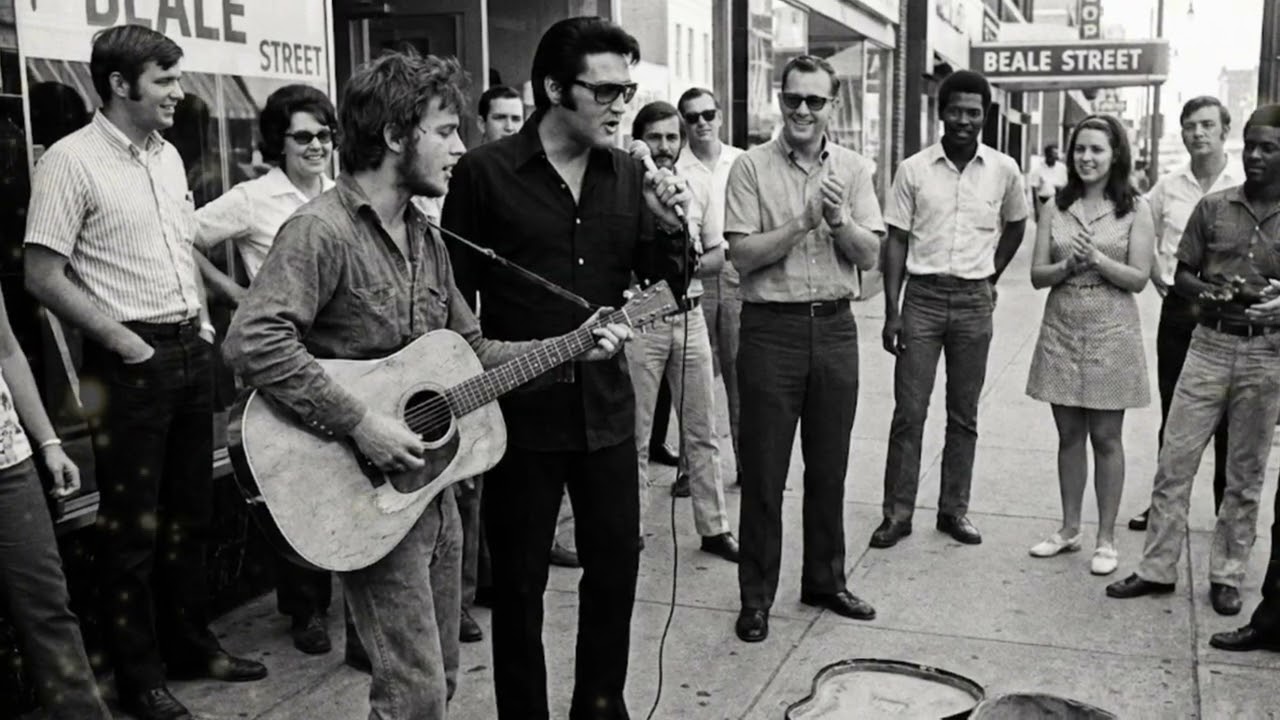 Elvis Presley Joins a Street Musician — The Crowd Had NO IDEA Who He Was