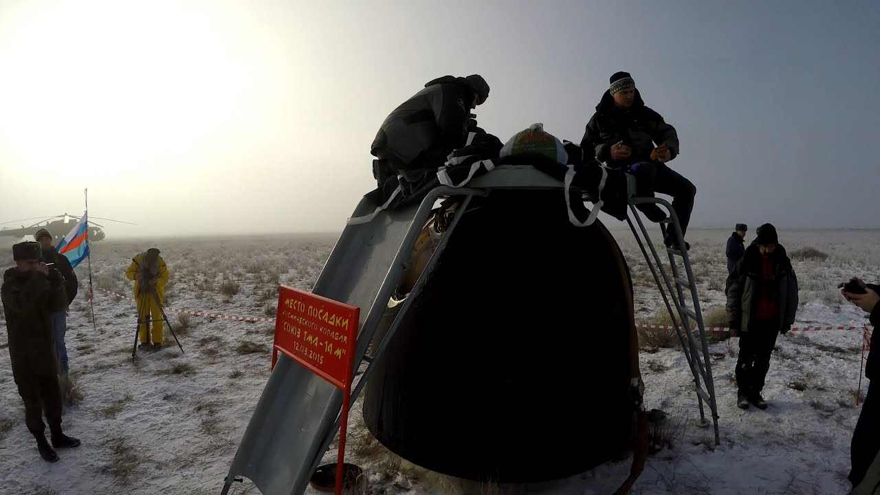Expedition 42 Landing in Kazakhstan - 4K GoPro