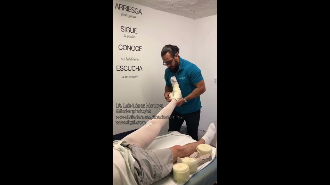 Vendaje multicapa básico para linfedema en pierna