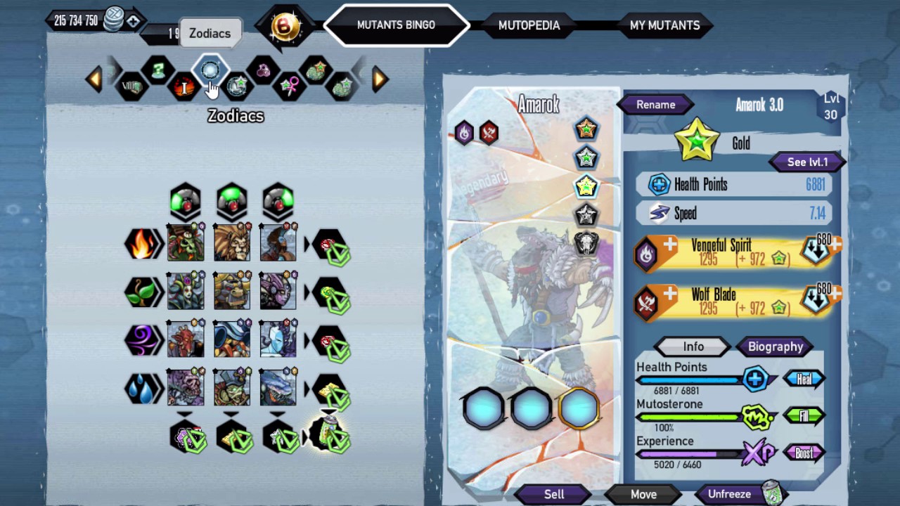 Mutants Genetic Gladiators (All Mutants Bingo)