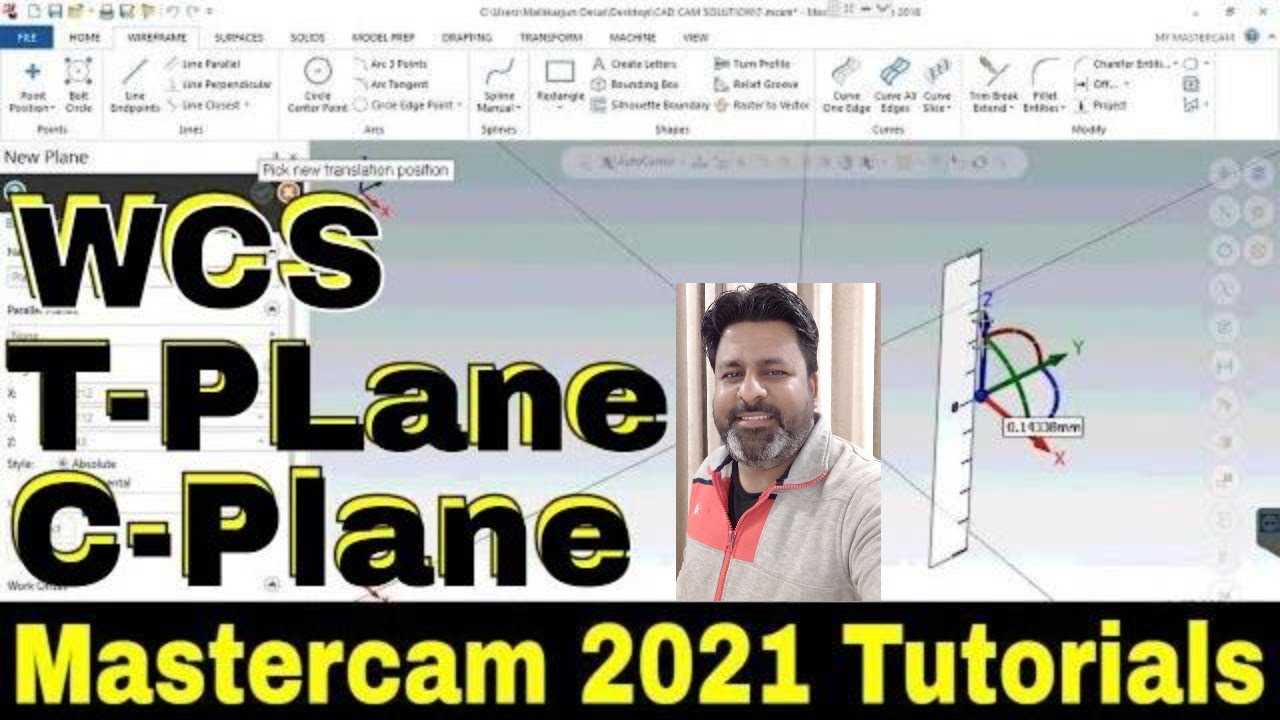 Mastercam 2021 tutorials In hindi | C-plane T-plane Wcs | how to create plane in #mastercam 2021