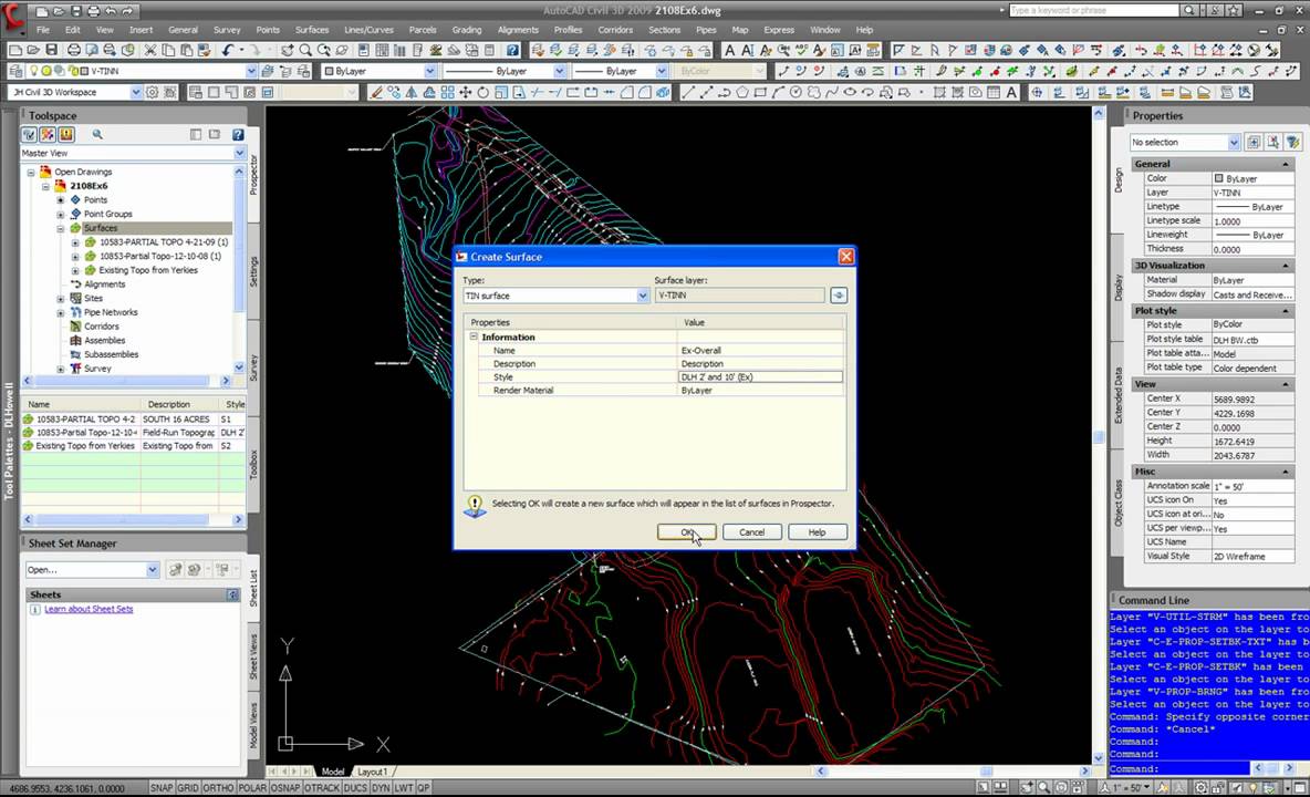 GoCivil3D - pasting multiple Civil3D surfaces into one surface in Civil3D 2009