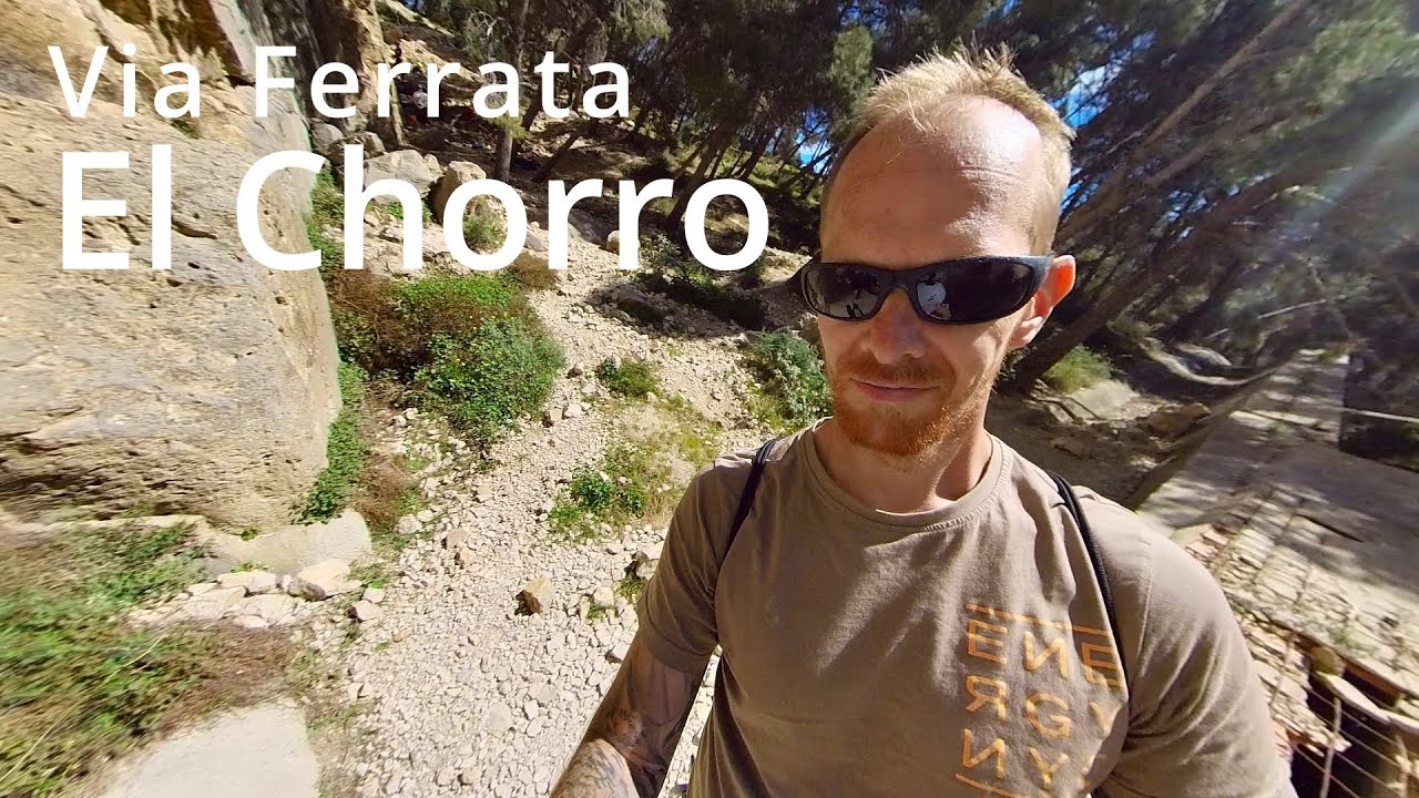 Climbing Via Ferrata in El Chorro - Helmet camera view