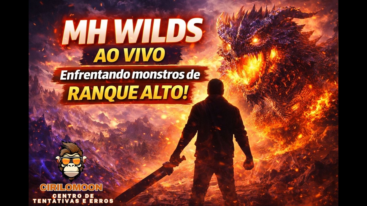 MH Wilds AO VIVO ⚔️ Enfrentando monstros de RANQUE ALTO!🐉