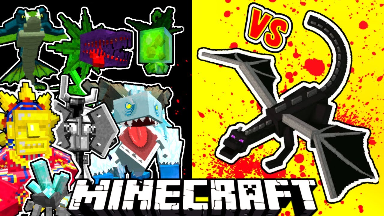 Ender Dragon Vs. Mowzie's Mobs in Minecraft