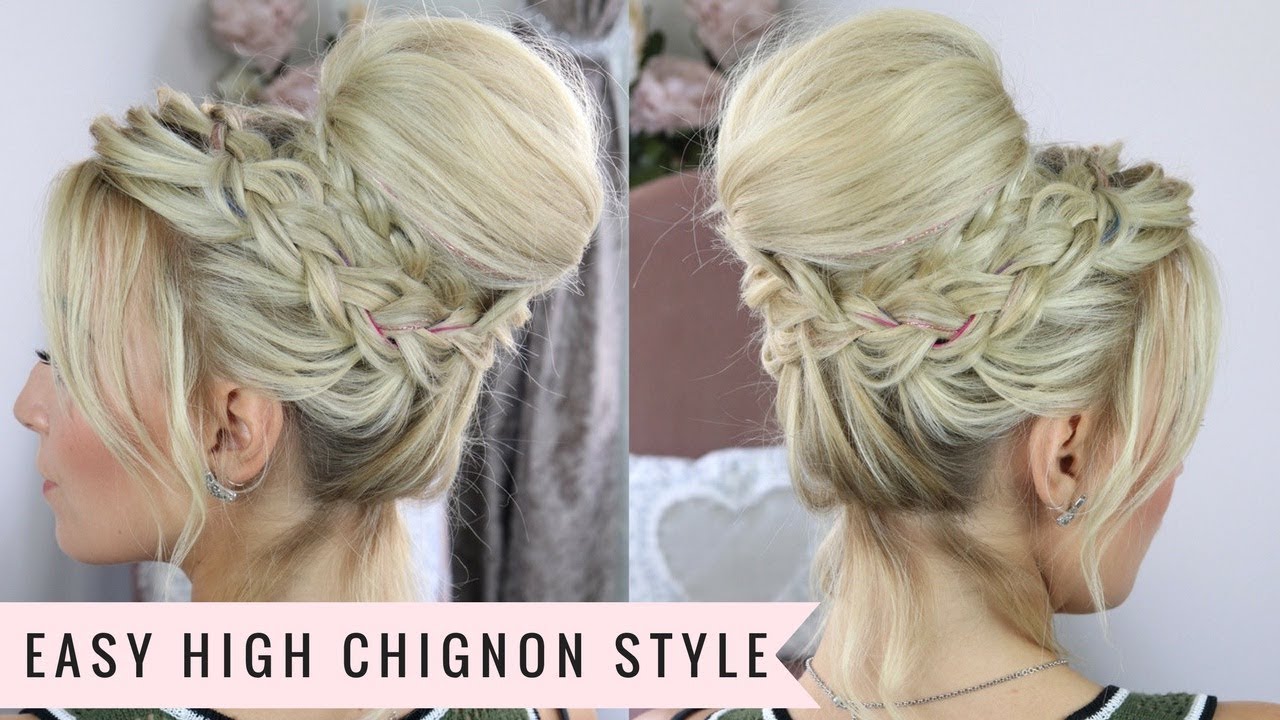 Easy High Chignon Style (WITH BRAIDS) by SweetHearts Hair