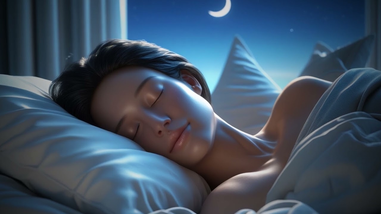 Deep Sleep Story | Crescent Moon Night Bedroom Ambience | Deep Sleep Music | 3 Hours | No Talking