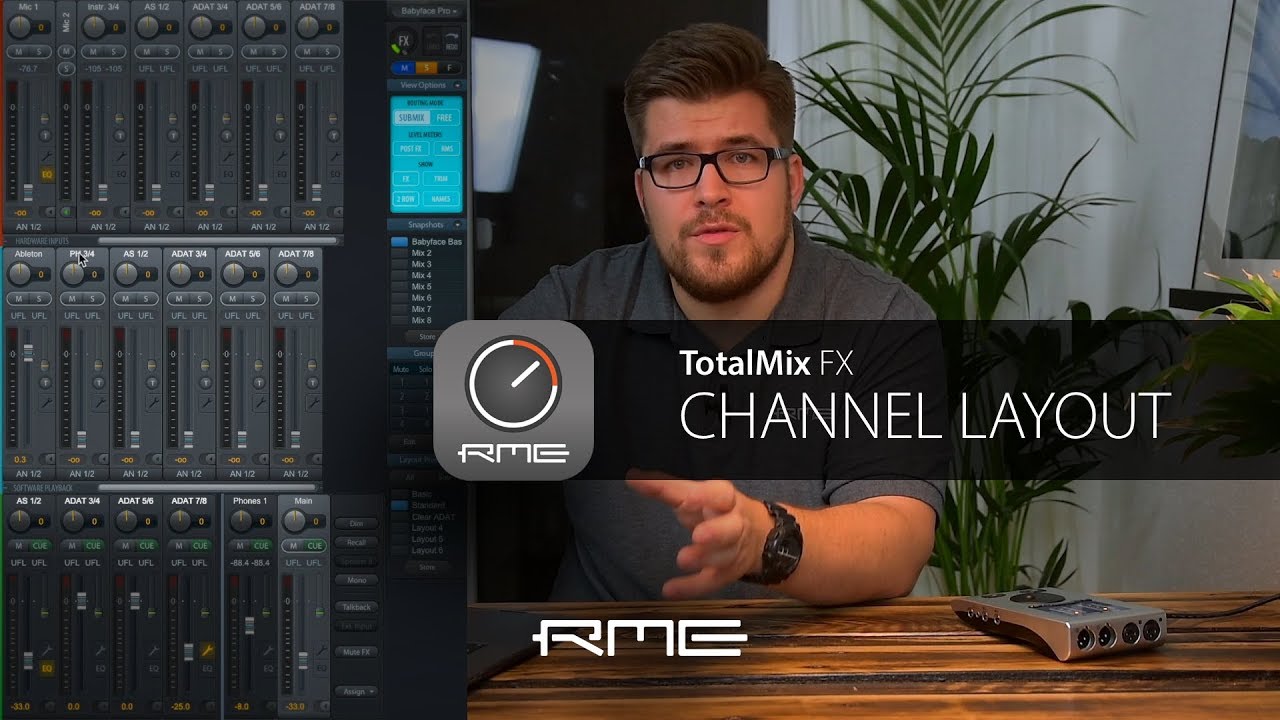 TotalMix FX для начинающих — настройка расположения каналов.
