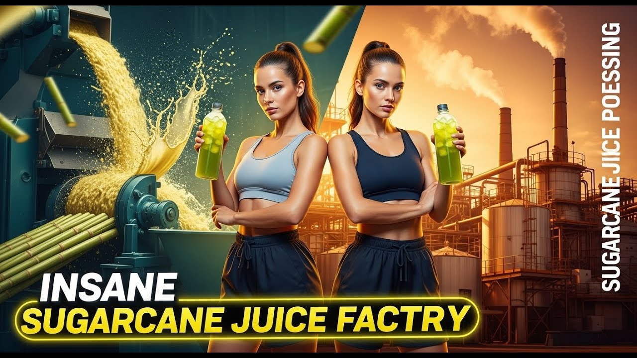 Inside the INSANE Sugarcane Juice Processing Factory | From Fresh Cane to Bottled Juice