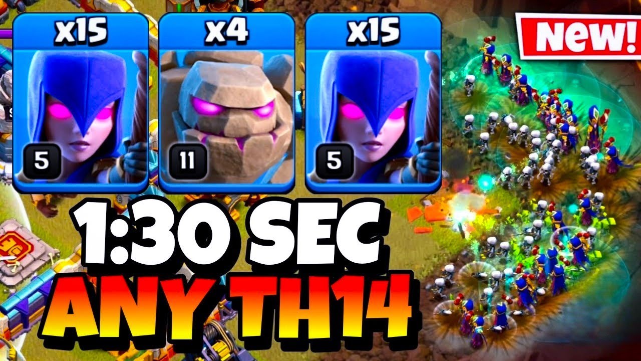 Epic Strategy! TH14 Zap Quake Witch is the Easiest TH14 Attack Strategy in Clash of Clans