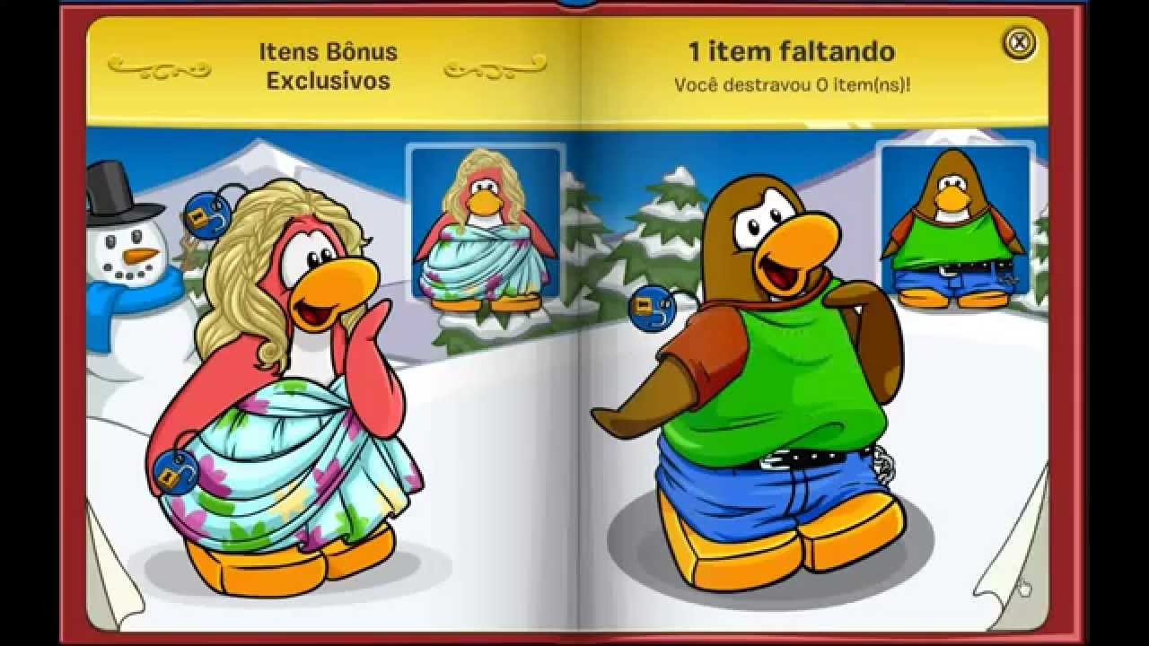 Club Penguin - Desbloqueando Item no Livro dos Tesouros e 50 moedas
