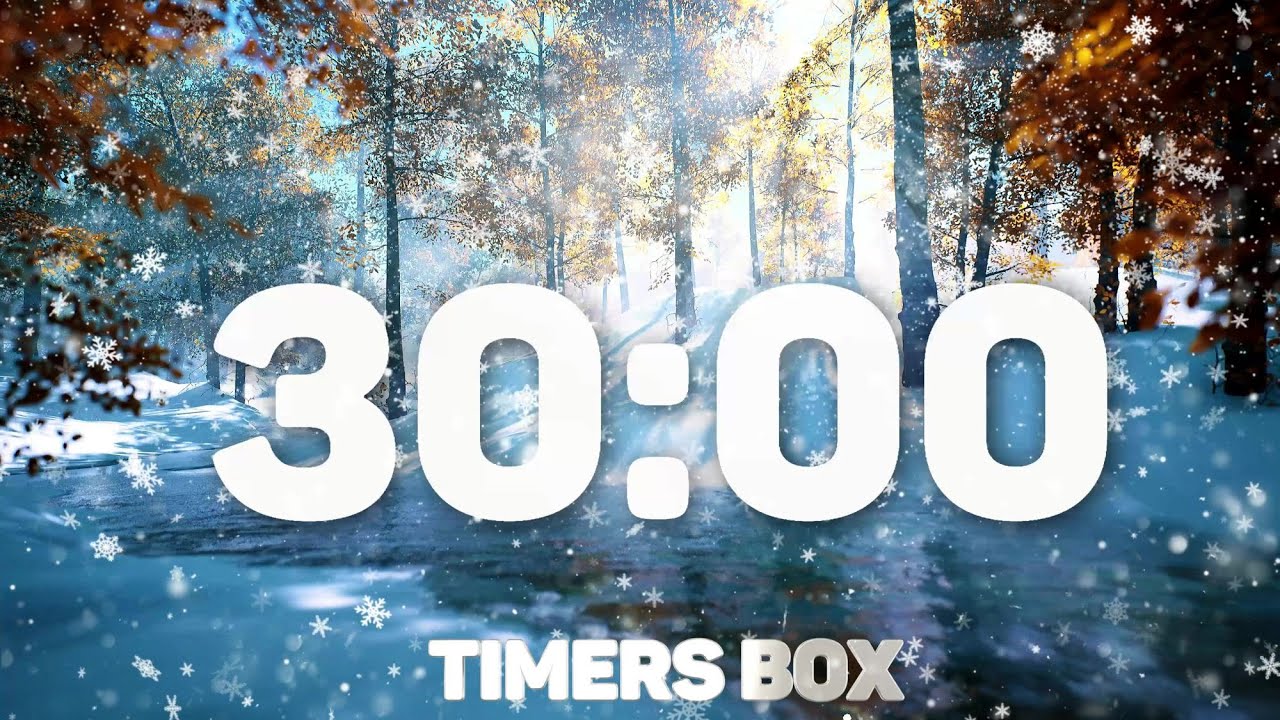 30 Minute Winter Timer 🌟 Relaxing Music & Water Sounds &ndash; No Alarm, Just Pure Calm! 🌧️