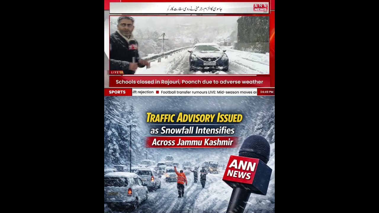 Jammu-Srinagar NH Closed as Snowfall Intensifies; Traffic Advisory Issued