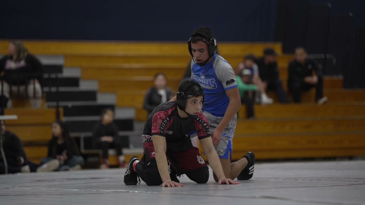 Mateo’s match against SMS and also went up a weight class to 155lbs