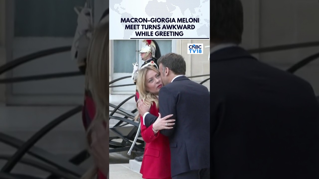 WATCH: Emmanuel Macron&ndash;Giorgia Meloni Meet Turns Awkward As Viral Hug Steals Spotlight | N18G