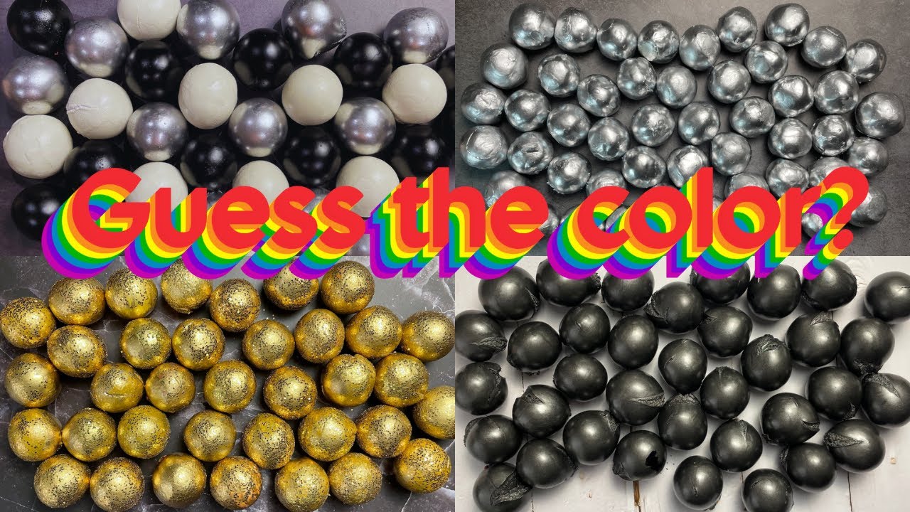 Guess The Color Compilation - Oddly Satisfying (No Talking) - ASMR Clay Cracking Black Balls