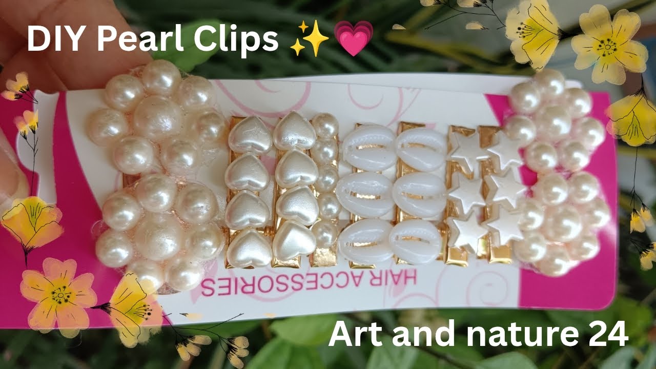 DIY Korean Pearl Hair Clips| Elegant &Aesthetic Hair Accessories | Artandnature24 |Subscribe  More 😍