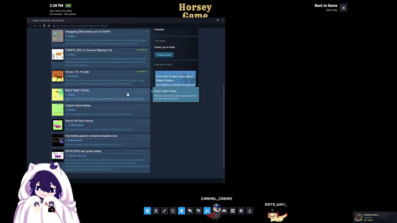 Making lovecraftian abominations in horsey game!
