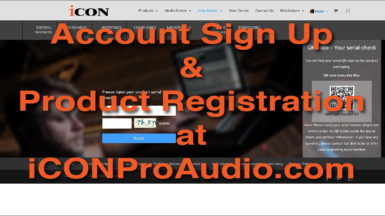 Account Sign Up & Product Registration at IconProAudio.com