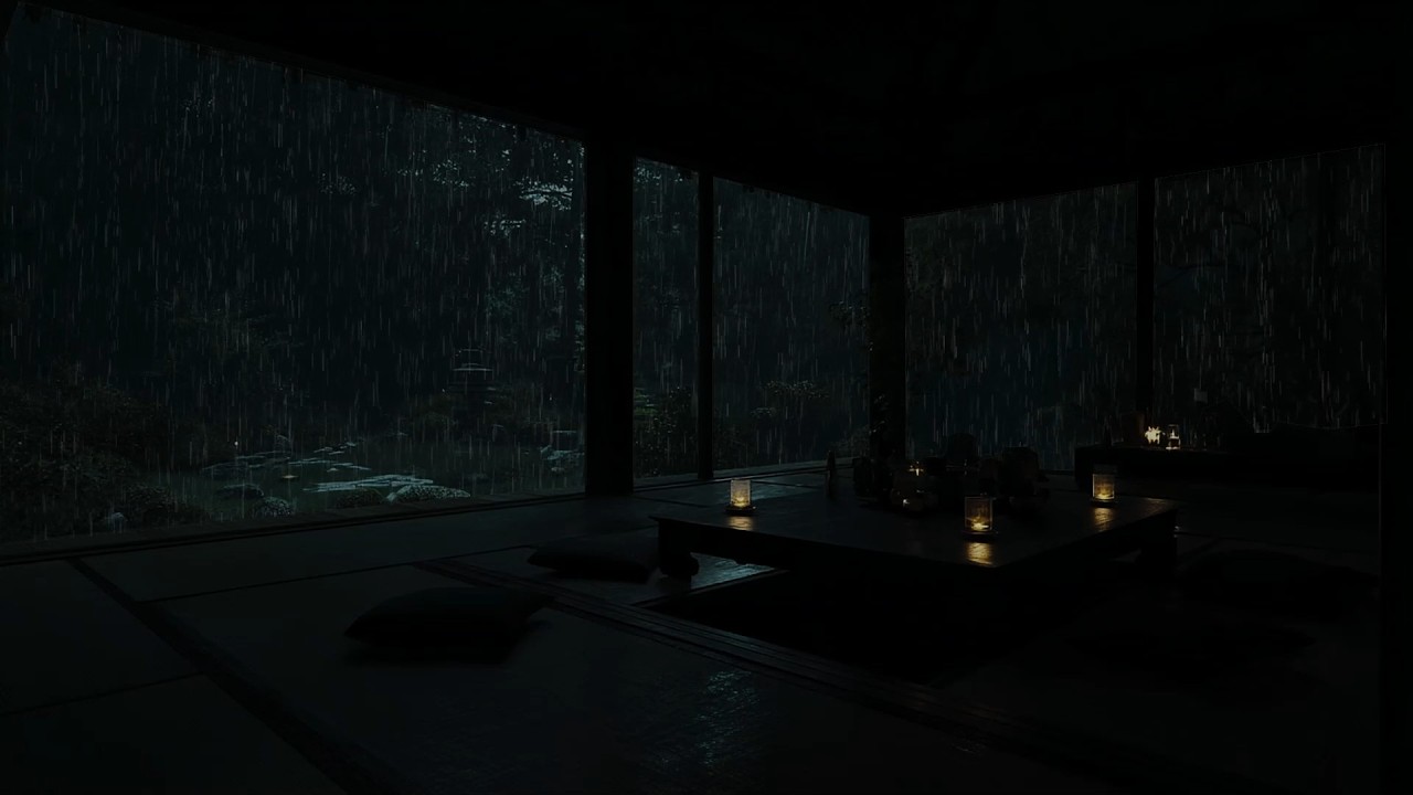 Deep Mountain Rain Sounds 🌧 (No Ads) | Quiet Dark Room Ambience for Restful Sleep
