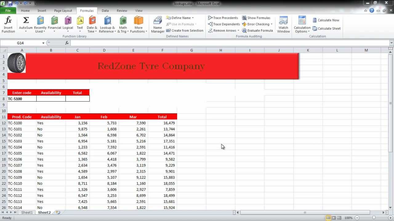Как создать таблицы поиска в Excel