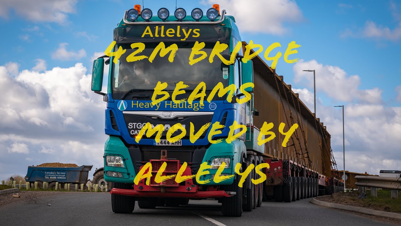 Allelys Heavy Haulage Move Huge 42m Long Bridge Beams 100+ Tonnes