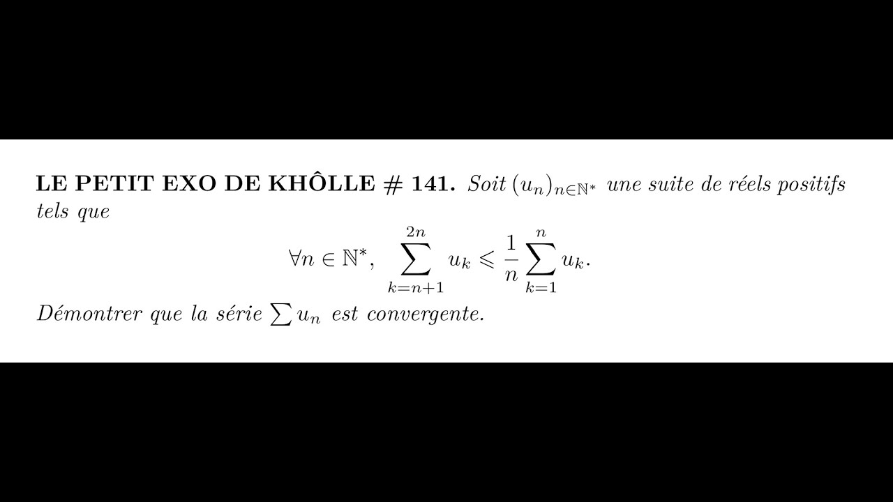 LE PETIT EXO DE KHÔLLE #141
