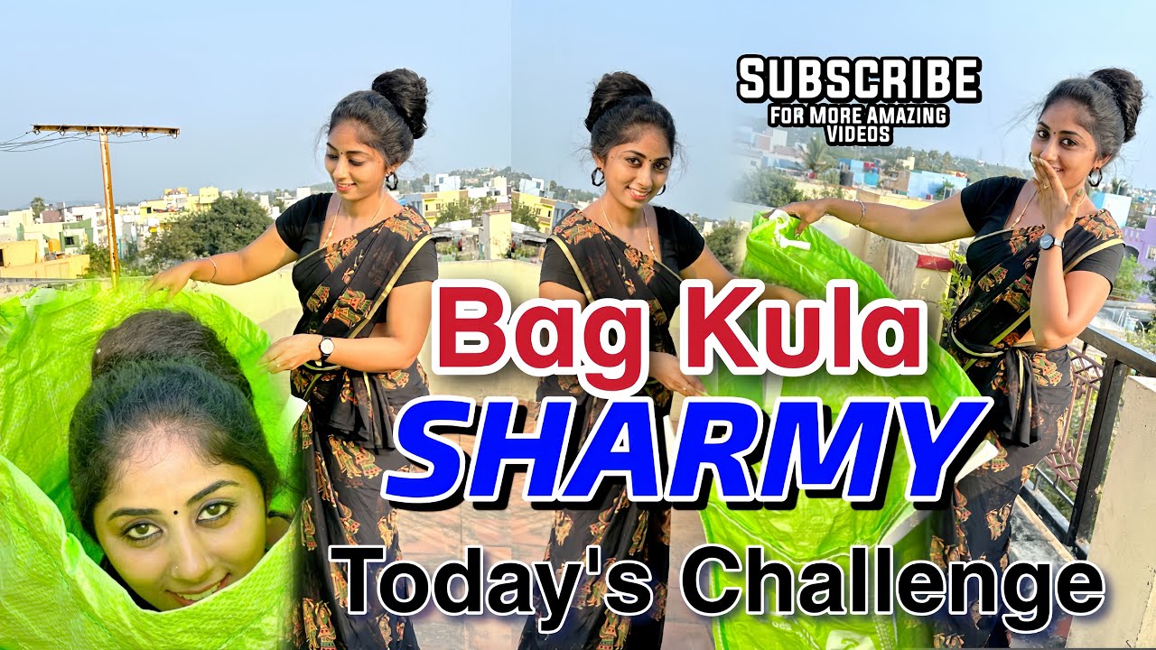 Today’s Challenge 2 | Bag kula Sharmy 🤣 #sareelove #challenge #youtube #subscribe @SharmysVlogs