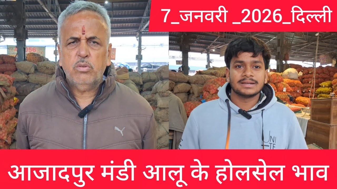 January 7, 2026 दिल्ली 🥔आलू के भाव Azadpur Delhi mandi today #PotatoMarket #delhipotatomarket 