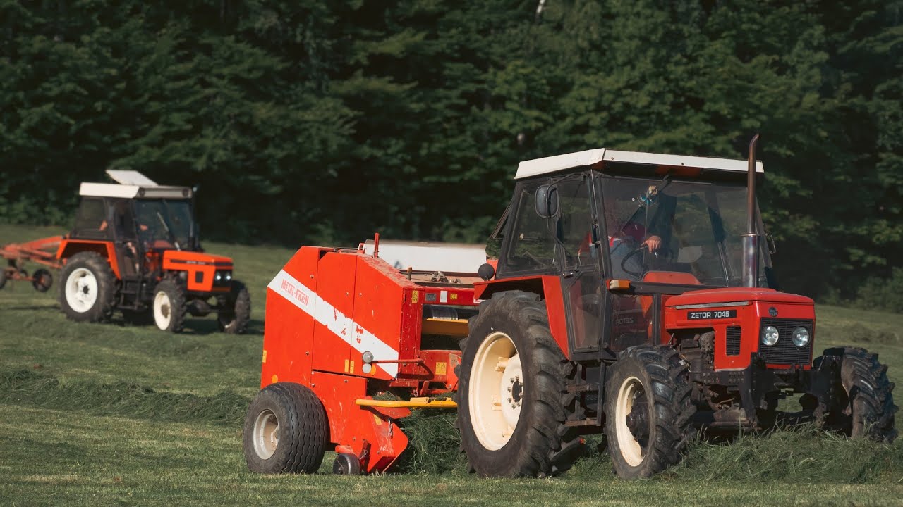 Pierwszy pokos na sianokiszonke 2024, Zetor 5245 & Zetor 7045.